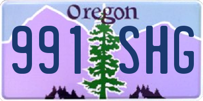 OR license plate 991SHG