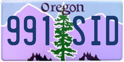 OR license plate 991SID