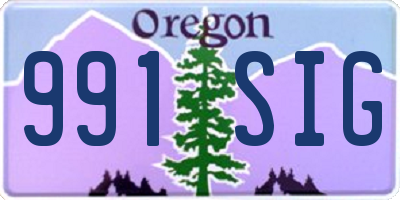OR license plate 991SIG