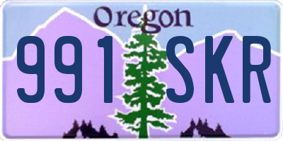 OR license plate 991SKR