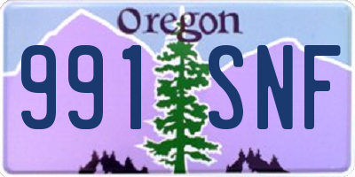 OR license plate 991SNF