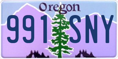 OR license plate 991SNY