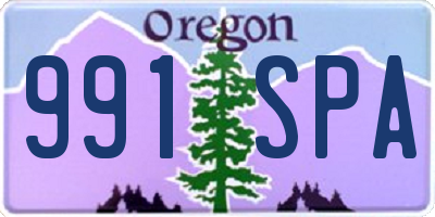 OR license plate 991SPA