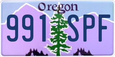 OR license plate 991SPF