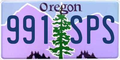 OR license plate 991SPS