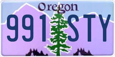 OR license plate 991STY