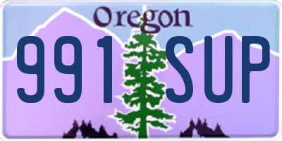 OR license plate 991SUP