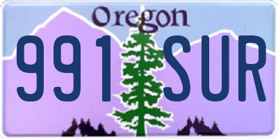 OR license plate 991SUR