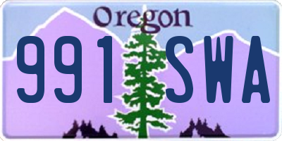 OR license plate 991SWA