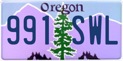 OR license plate 991SWL