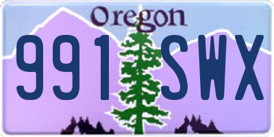 OR license plate 991SWX