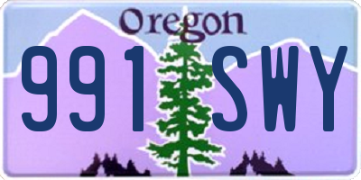 OR license plate 991SWY