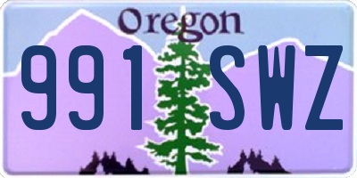 OR license plate 991SWZ