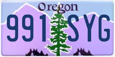 OR license plate 991SYG