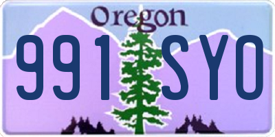 OR license plate 991SYO