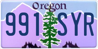 OR license plate 991SYR