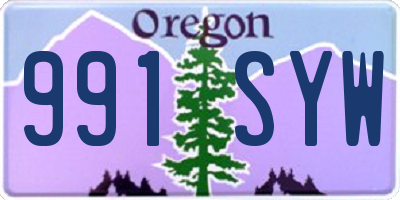 OR license plate 991SYW