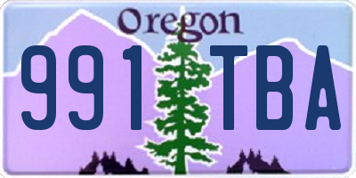 OR license plate 991TBA