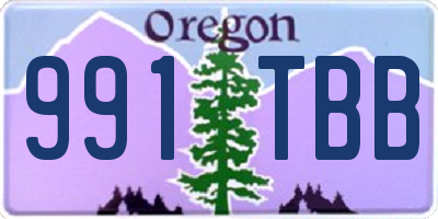 OR license plate 991TBB