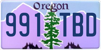 OR license plate 991TBD