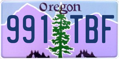 OR license plate 991TBF