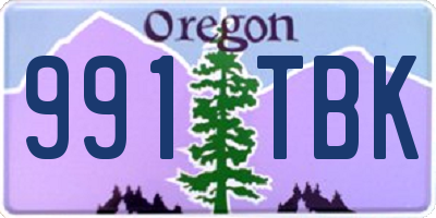 OR license plate 991TBK