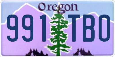 OR license plate 991TBO