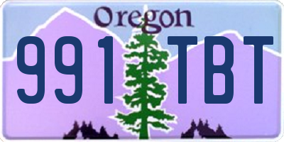 OR license plate 991TBT