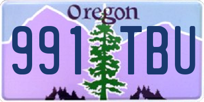 OR license plate 991TBU