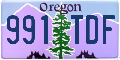 OR license plate 991TDF