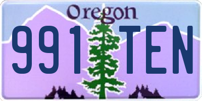 OR license plate 991TEN