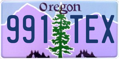 OR license plate 991TEX