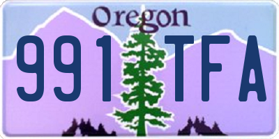 OR license plate 991TFA