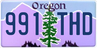 OR license plate 991THD