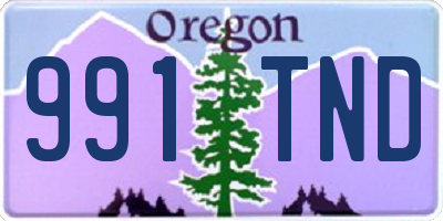 OR license plate 991TND