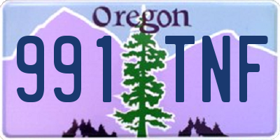 OR license plate 991TNF