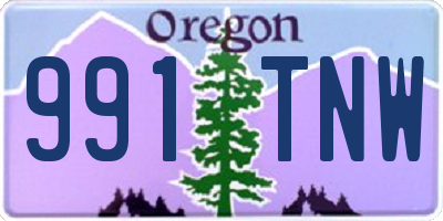 OR license plate 991TNW