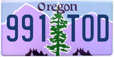 OR license plate 991TOD
