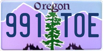 OR license plate 991TOE