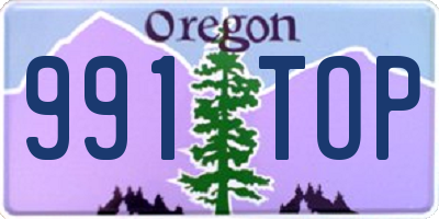 OR license plate 991TOP