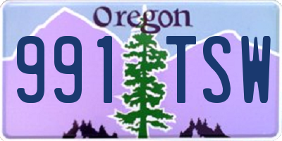 OR license plate 991TSW