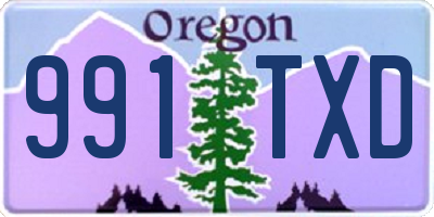 OR license plate 991TXD