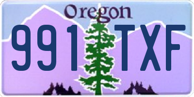 OR license plate 991TXF