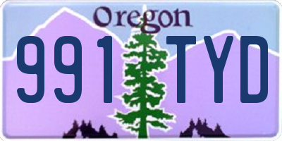 OR license plate 991TYD