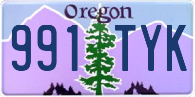 OR license plate 991TYK