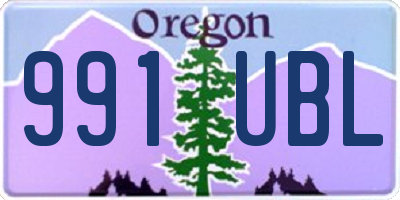 OR license plate 991UBL