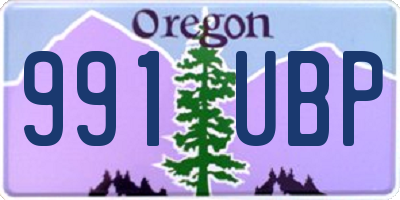 OR license plate 991UBP