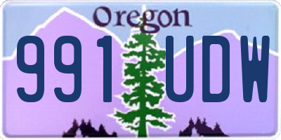 OR license plate 991UDW