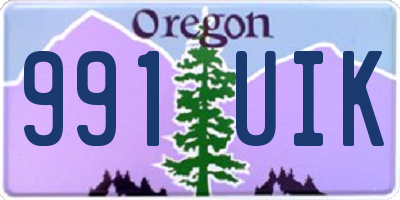 OR license plate 991UIK