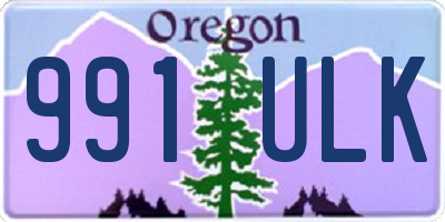 OR license plate 991ULK